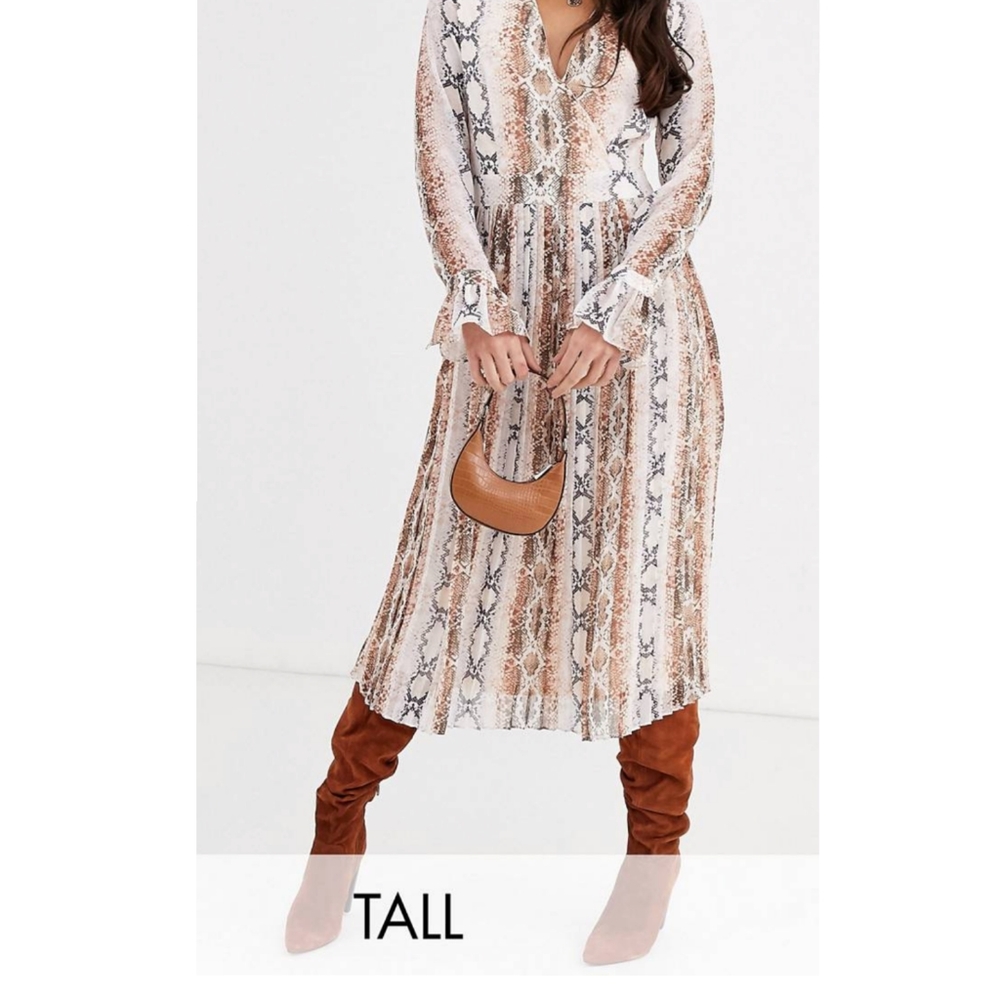 NEW! Y.A.S Tall Sak snake print midi smock dress